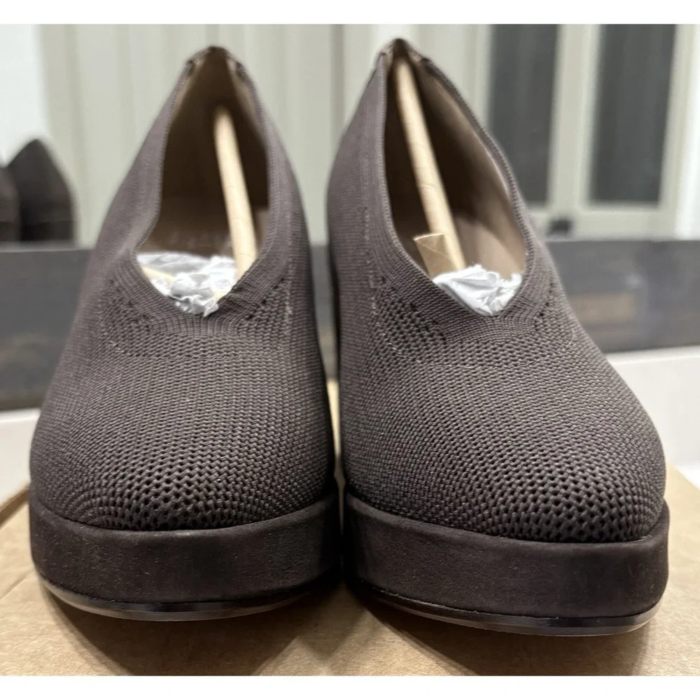Eileen Fisher Womens Signy Pumps Heels Brown Knit Nubuck Block Heel Size 5.5 M